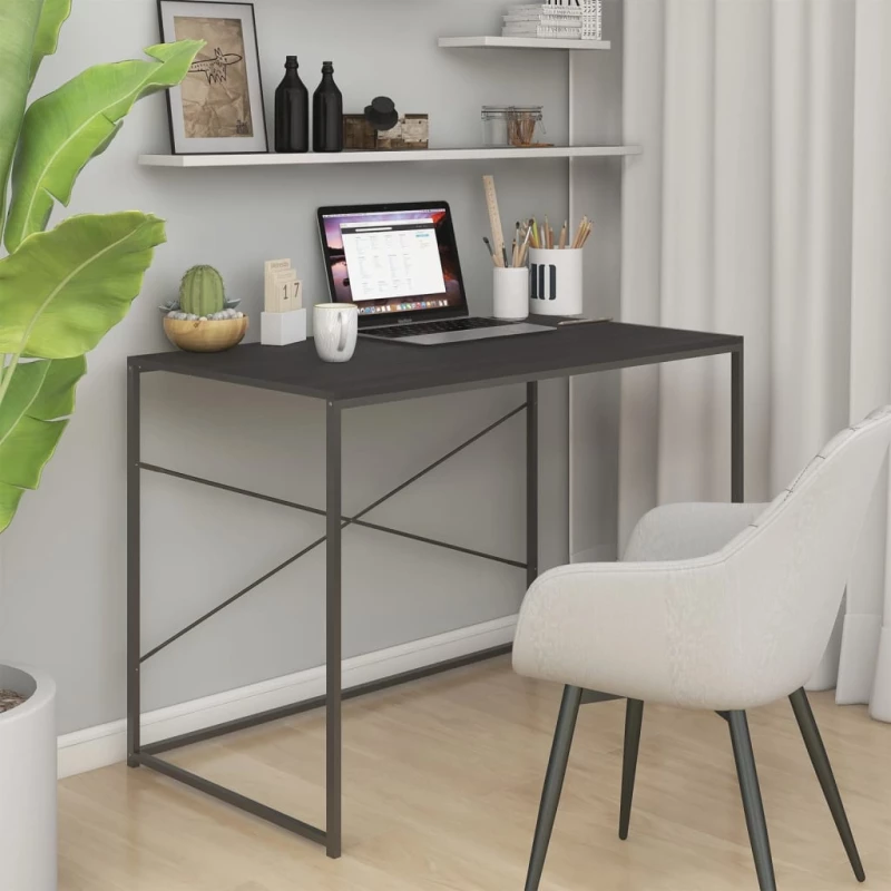 vidaXL Γραφείο Υπολογιστή Μαύρο 110 x 60 x 70 εκ. από Μοριοσανίδα N/A Μαύρο