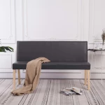 vidaXL Παγκάκι Γκρι 139,5 εκ. από Συνθετικό Δέρμα N/A Γκρι