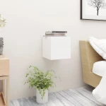 vidaXL Κομοδίνο Λευκό 30,5 x 30 x 30 εκ. από Μοριοσανίδα N/A Λευκό