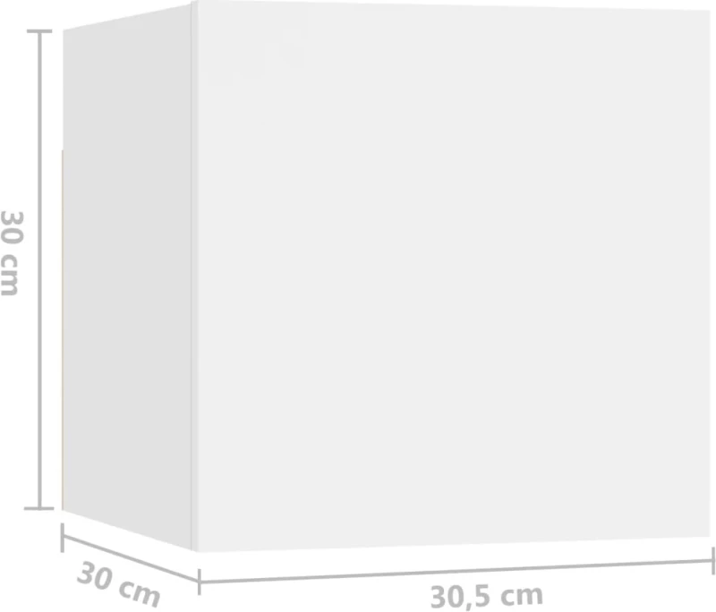 vidaXL Κομοδίνο Λευκό 30,5 x 30 x 30 εκ. από Μοριοσανίδα N/A Λευκό