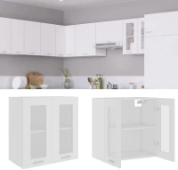 vidaXL Ντουλάπι Κρεμαστό με Τζάμι Λευκό 60x31x60 εκ. Μοριοσανίδα  Λευκό