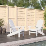 vidaXL Καρέκλες Κήπου Adirondack 2 τεμ. Λευκές από HDPE N/A Λευκό