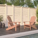 vidaXL Καρέκλες Κήπου Adirondack 2 τεμ. Καφέ από HDPE N/A Καφέ