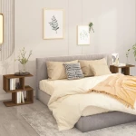 vidaXL Κομοδίνα 2 Τεμ. Καφέ Δρυς 50x30x51,5 εκ. από Επεξεργασμένο Ξύλο N/A Καφέ