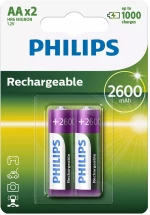 PHILIPS επαναφορτιζόμενη μπαταρία R6B2A260 2600mAh, AA HR6 Mignon, 2τμχ