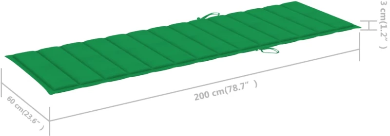 vidaXL Ξαπλώστρα Κήπου από Μπαμπού με Μαξιλάρι N/A Πράσινο