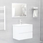 vidaXL Ντουλάπι Μπάνιου με Νιπτήρα Λευκό από Μοριοσανίδα 60 x 38.5 x 45 cm Λευκό