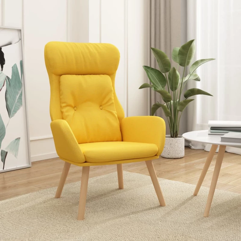 vidaXL Πολυθρόνα Relax Κίτρινο Μουσταρδί Υφασμάτινη  Κίτρινο