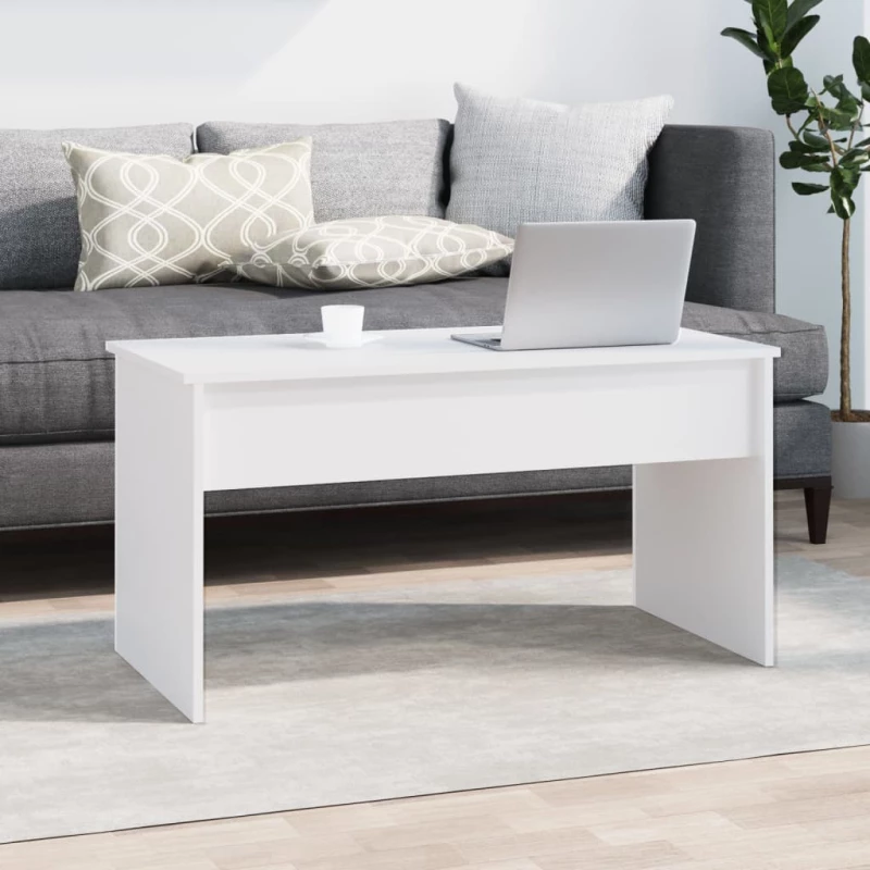 vidaXL Τραπεζάκι Σαλονιού Λευκό 102x50,5x52,5 εκ. Επεξεργασμένο Ξύλο N/A Λευκό