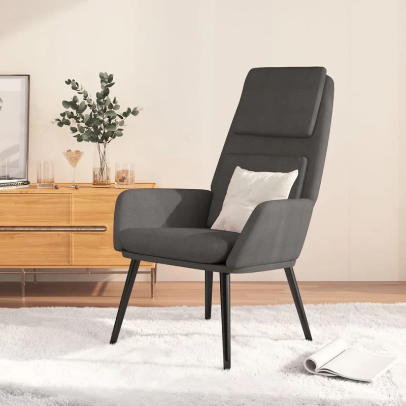 vidaXL Πολυθρόνα Relax Σκούρο Γκρι Υφασμάτινη  Γκρι