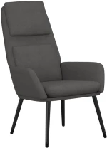 vidaXL Πολυθρόνα Relax Σκούρο Γκρι Υφασμάτινη  Γκρι