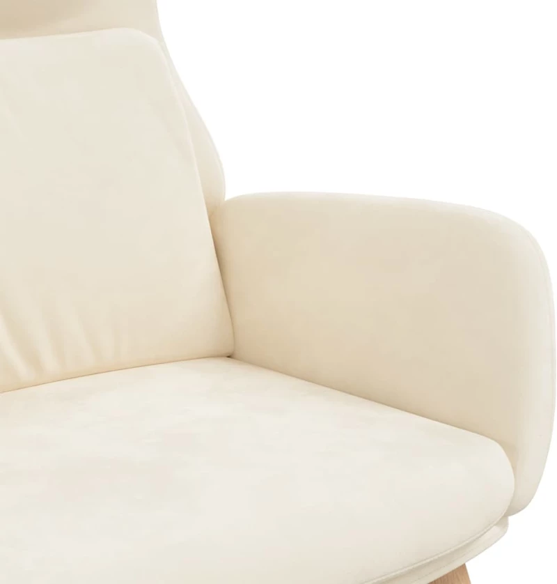 vidaXL Πολυθρόνα Relax Λευκό Κρεμ Βελούδινη  Κρεμ