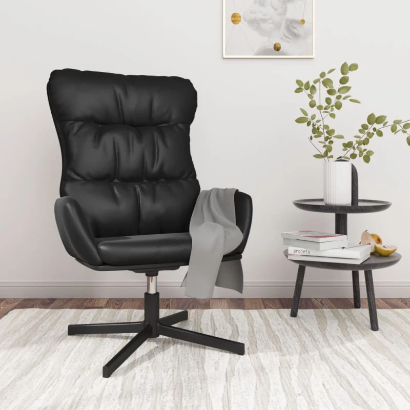 vidaXL Πολυθρόνα Relax Μαύρη από Συνθετικό Δέρμα  Μαύρο