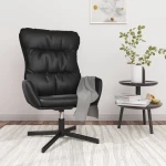 vidaXL Πολυθρόνα Relax Μαύρη από Συνθετικό Δέρμα  Μαύρο