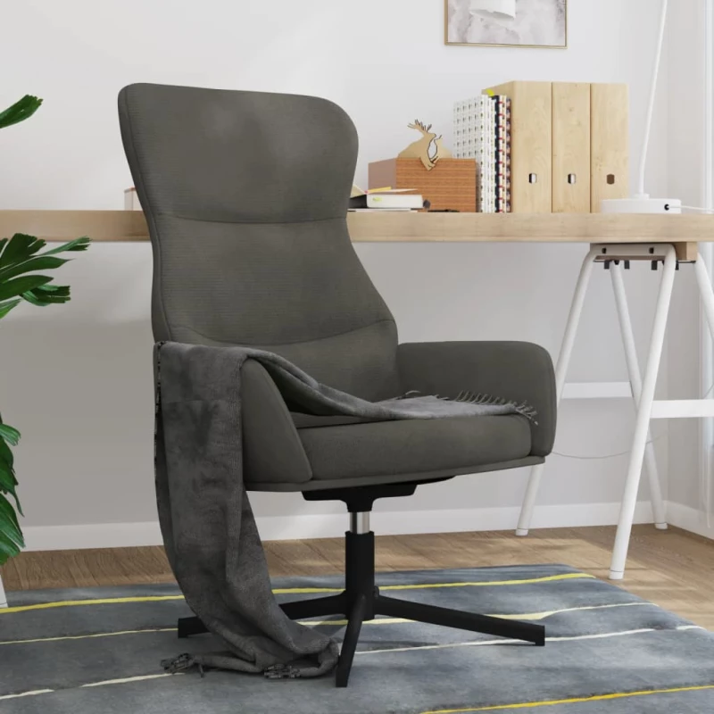 vidaXL Πολυθρόνα Relax Σκούρο Γκρι Βελούδινη  Γκρι