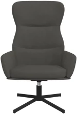 vidaXL Πολυθρόνα Relax Σκούρο Γκρι Βελούδινη  Γκρι