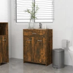 vidaXL Ντουλάπι Μπάνιου Καπνιστή Δρυς 60x33x80 εκ. Επεξεργασμένο Ξύλο N/A Καφέ