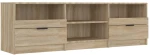 vidaXL Έπιπλο Τηλεόρασης Sonoma Δρυς 150x33,5x45 εκ. από Επεξεργ. Ξύλο N/A Καφέ