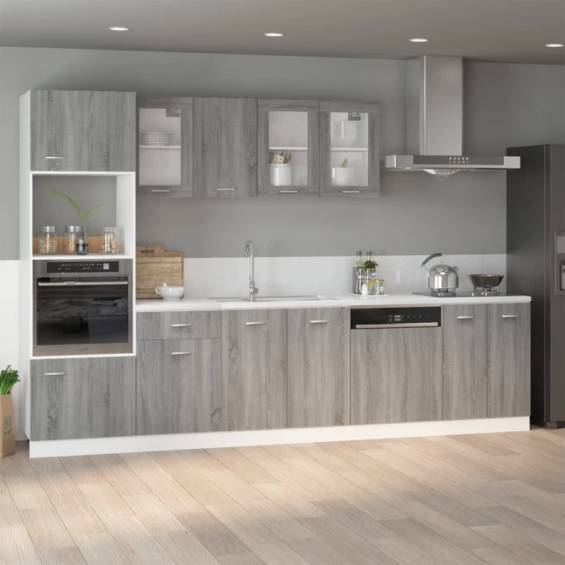 vidaXL Ντουλάπι Νιπτήρα Γκρι Sonoma 80x46x81,5 εκ. Επεξεργασμένο Ξύλο  Γκρι