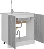 vidaXL Ντουλάπι Νιπτήρα Γκρι Sonoma 80x46x81,5 εκ. Επεξεργασμένο Ξύλο  Γκρι