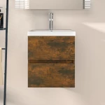 vidaXL Ντουλάπι Νιπτήρα Καπνιστή Δρυς 41 x 38,5 x 45 εκ. Επεξεργ. Ξύλο N/A Καφέ