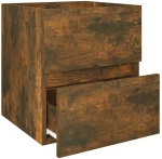 vidaXL Ντουλάπι Νιπτήρα Καπνιστή Δρυς 41 x 38,5 x 45 εκ. Επεξεργ. Ξύλο N/A Καφέ
