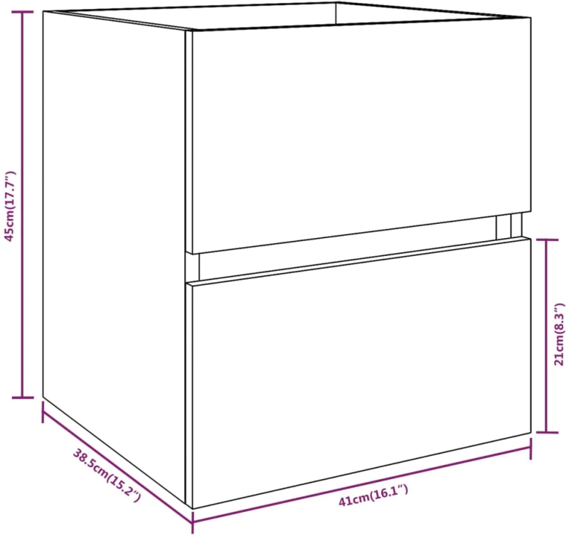 vidaXL Ντουλάπι Νιπτήρα Καπνιστή Δρυς 41 x 38,5 x 45 εκ. Επεξεργ. Ξύλο N/A Καφέ