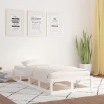 vidaXL Πλαίσιο Κρεβατιού Λευκό 75x190 εκ. Μασίφ Ξύλο 2FT6 Small Single 75 x 190 cm Λευκό