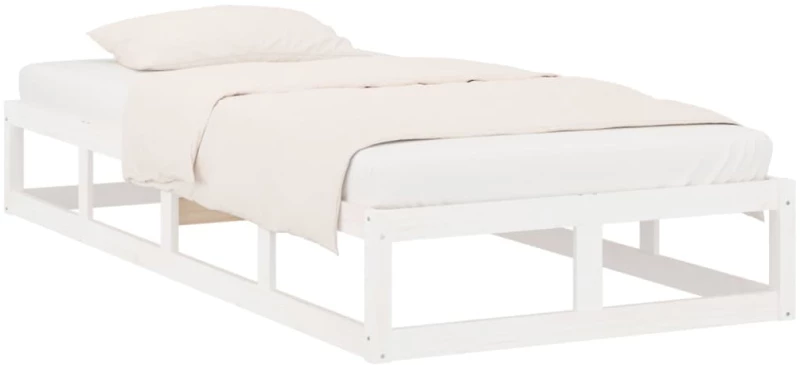 vidaXL Πλαίσιο Κρεβατιού Λευκό 75x190 εκ. Μασίφ Ξύλο 2FT6 Small Single 75 x 190 cm Λευκό