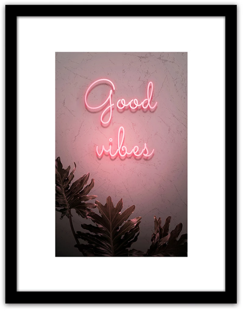 Πίνακας Σε Κορνίζα Πλαστικό 'Good Vibes' 35x45x1.8cm