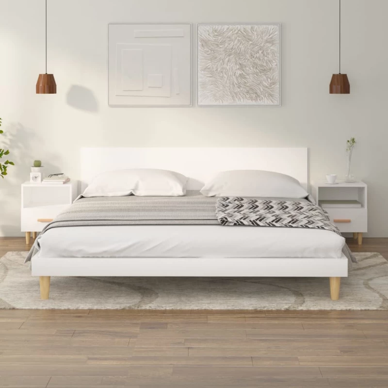 vidaXL Κομοδίνα 2 τεμ. Λευκά 40 x 35 x 47 εκ. N/A Λευκό