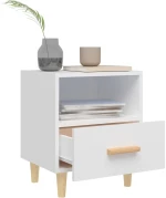 vidaXL Κομοδίνα 2 τεμ. Λευκά 40 x 35 x 47 εκ. N/A Λευκό