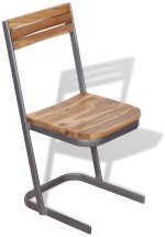 vidaXL Καρέκλες Τραπεζαρίας 2 τεμ. από Μασίφ Ξύλο Teak N/A Καφέ