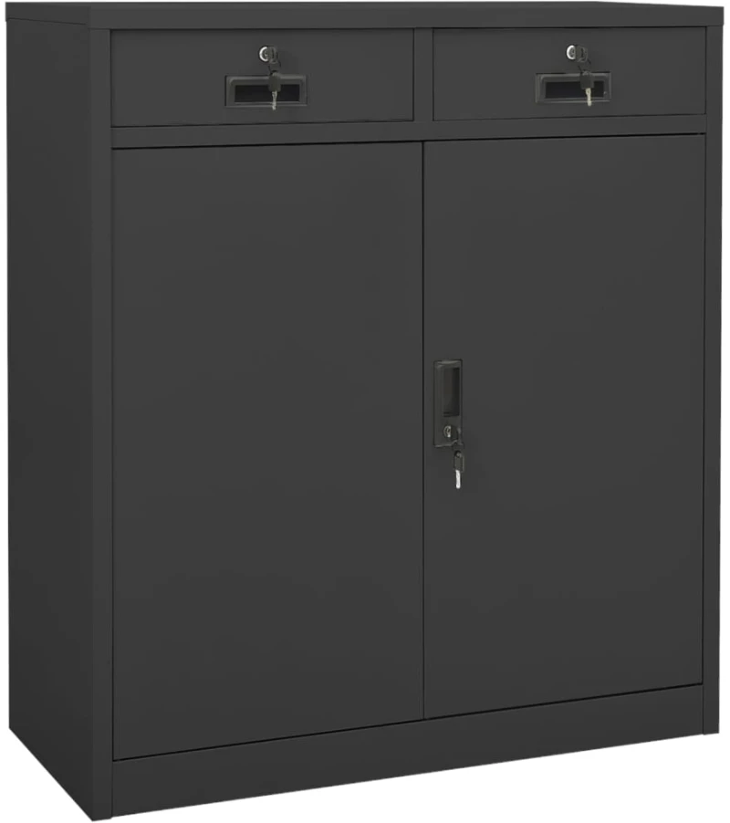 vidaXL Ντουλάπα Γραφείου Ανθρακί 90 x 40 x 102 εκ. Ατσάλινη N/A Ανθρακί