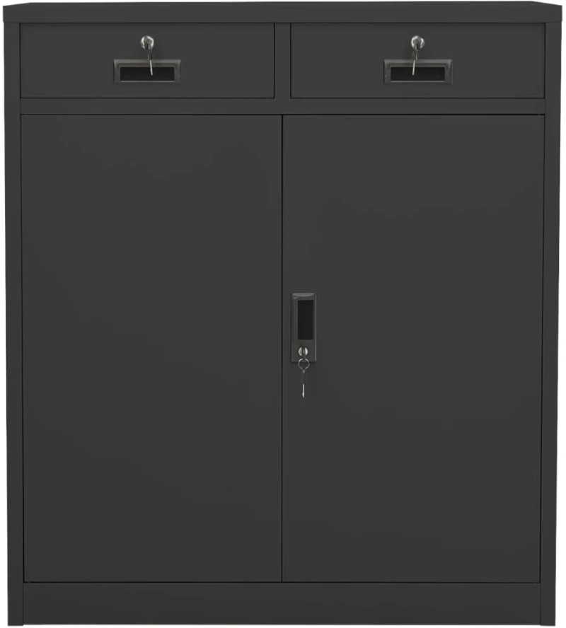 vidaXL Ντουλάπα Γραφείου Ανθρακί 90 x 40 x 102 εκ. Ατσάλινη N/A Ανθρακί