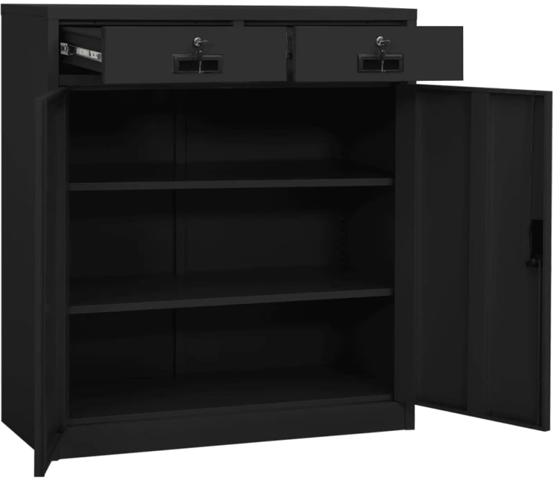 vidaXL Ντουλάπα Γραφείου Ανθρακί 90 x 40 x 102 εκ. Ατσάλινη N/A Ανθρακί