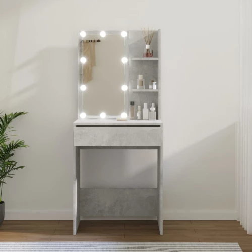 vidaXL Μπουντουάρ με LED Γκρι Σκυροδέματος 60x40x140 εκ. N/A Γκρι