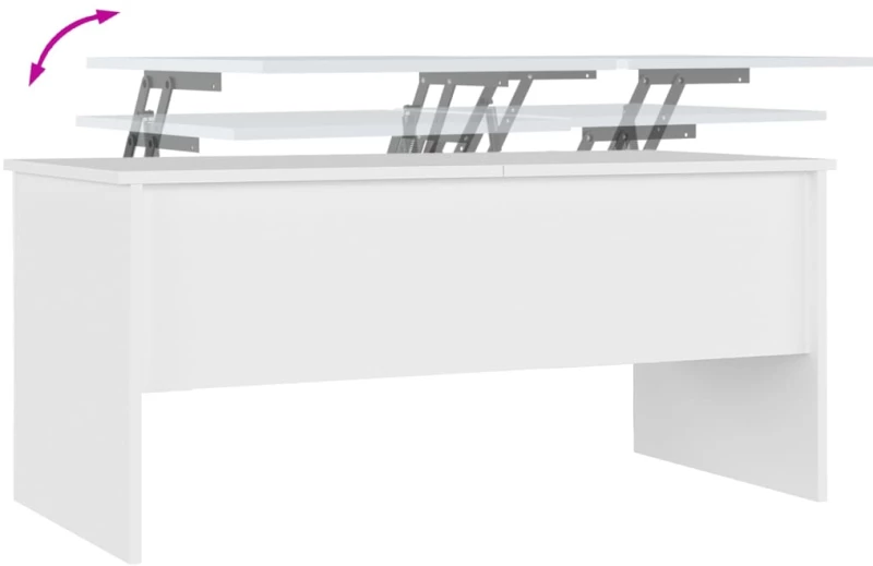 vidaXL Τραπεζάκι Σαλονιού Λευκό 102x50,5x46,5 εκ. Επεξεργασμένο Ξύλο N/A Λευκό