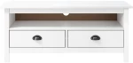 vidaXL Έπιπλο Τηλεόρασης Hill Range Λευκό 110x40x47 εκ. Ξύλο Πεύκου N/A Λευκό