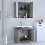 vidaXL Σετ Επίπλων Μπάνιου 2 Τεμαχίων Γκρι Sonoma Επεξεργασμένο Ξύλο N/A Γκρι