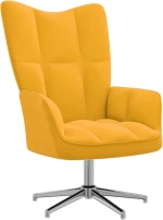 vidaXL Πολυθρόνα Relax Κίτρινο Μουσταρδί Βελούδινη  Κίτρινο