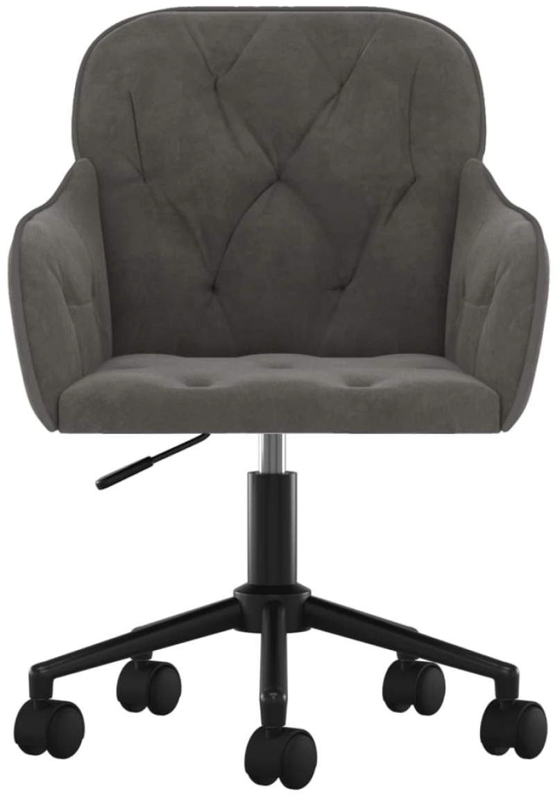 vidaXL Καρέκλα Γραφείου Περιστρεφόμενη Σκούρο Γκρι Βελούδινη N/A Γκρι
