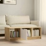 vidaXL Τραπεζάκι Σαλονιού Λευκό & Sonoma Δρυς 102x50x36 εκ. Επεξ. Ξύλο N/A Μπεζ
