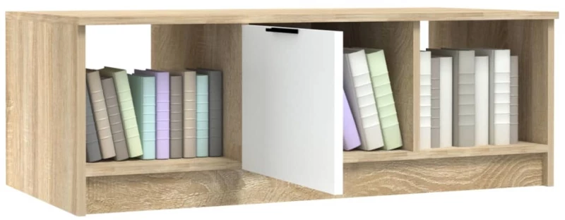vidaXL Τραπεζάκι Σαλονιού Λευκό & Sonoma Δρυς 102x50x36 εκ. Επεξ. Ξύλο N/A Μπεζ