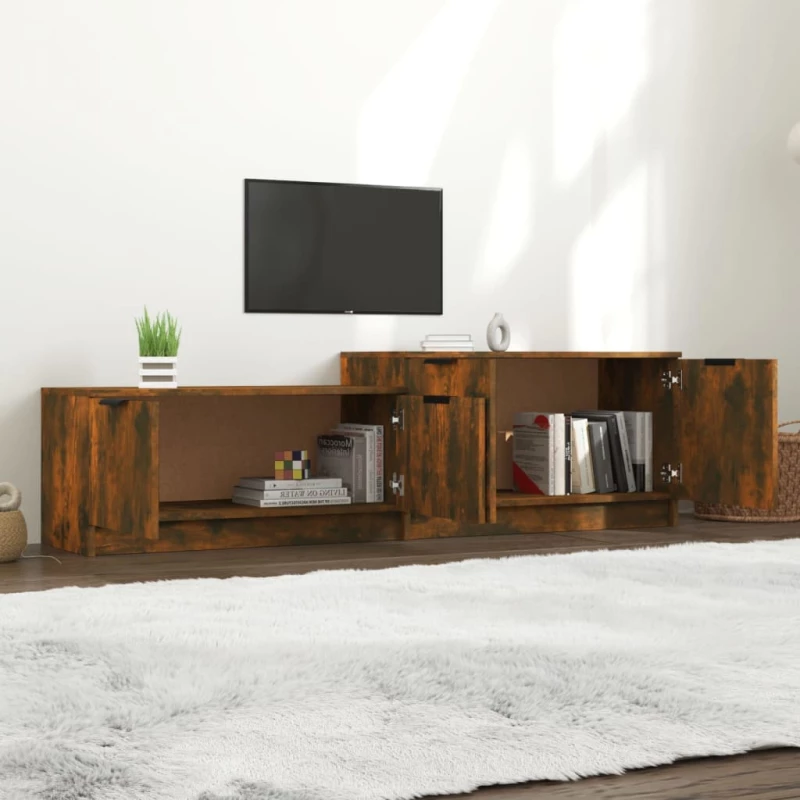 vidaXL Έπιπλο Τηλεόρασης Καπνιστή Δρυς 158,5x36x45 εκ. Επεξεργ. Ξύλο N/A Καφέ