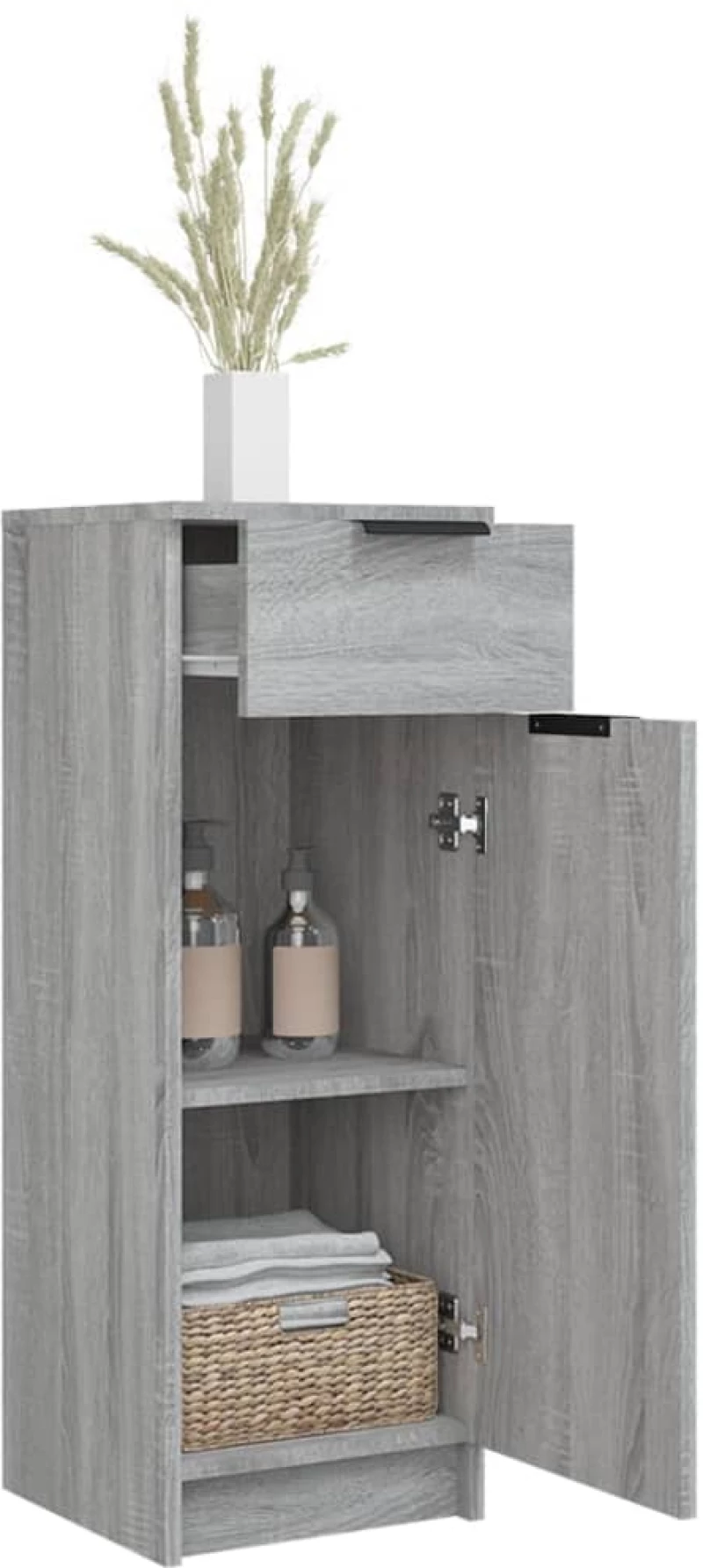 vidaXL Ντουλάπι Μπάνιου Γκρι Sonoma 32x34x90 εκ. Επεξεργασμένο Ξύλο N/A Γκρι