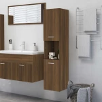 vidaXL Ντουλάπι Μπάνιου Καφέ Δρυς 30x30x130 εκ. Επεξεργασμένο Ξύλο N/A Καφέ