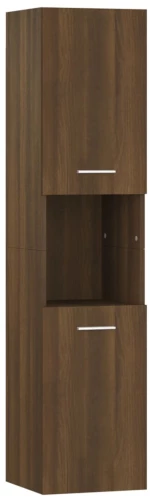 vidaXL Ντουλάπι Μπάνιου Καφέ Δρυς 30x30x130 εκ. Επεξεργασμένο Ξύλο N/A Καφέ