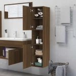 vidaXL Ντουλάπι Μπάνιου Καφέ Δρυς 30x30x130 εκ. Επεξεργασμένο Ξύλο N/A Καφέ
