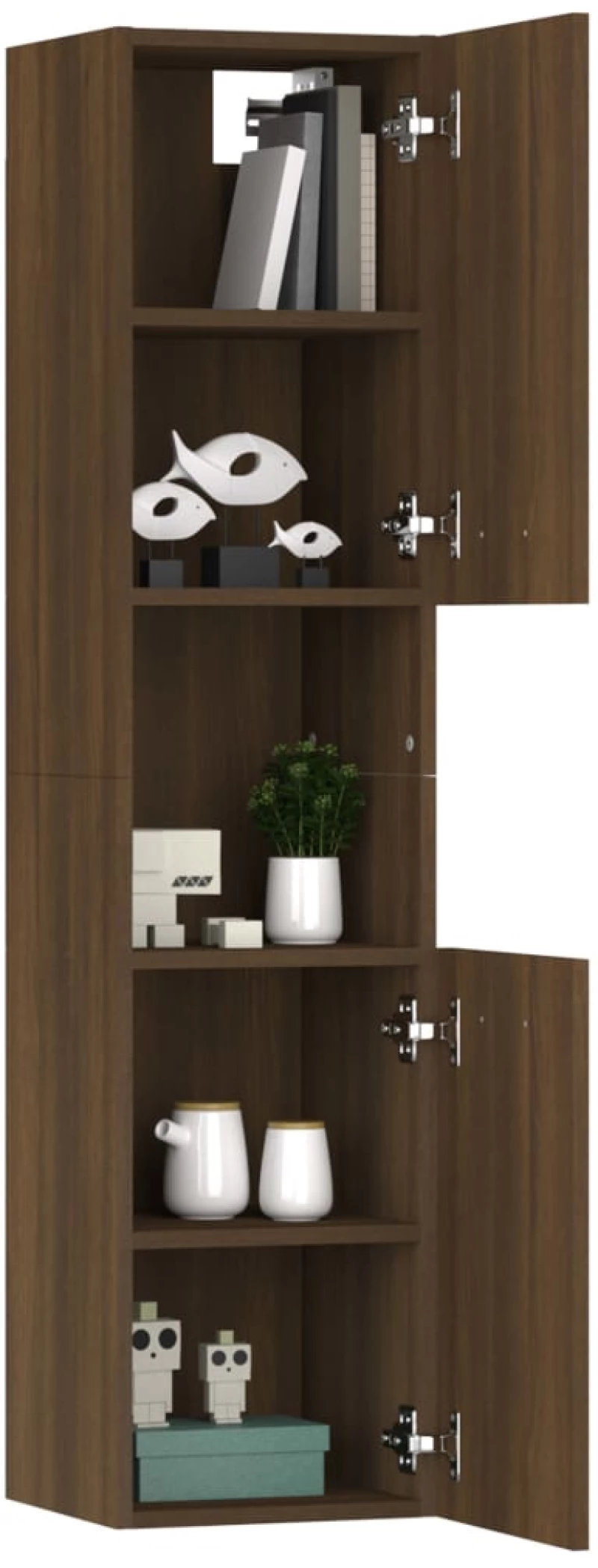 vidaXL Ντουλάπι Μπάνιου Καφέ Δρυς 30x30x130 εκ. Επεξεργασμένο Ξύλο N/A Καφέ